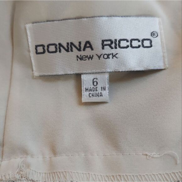 Donna Ricco Cocktail Dress Perfect Fitted Dress Abstract Roses Size 6 - Picture 10 of 11